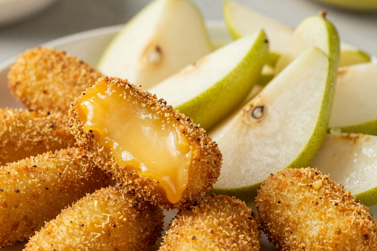 Crocchette di formaggio e insalatina di pere: un abbinamento di sapori da non perdere